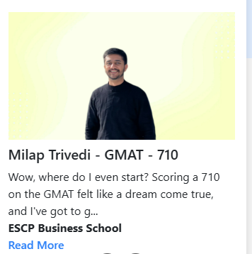 Milap Trivedi - GMAT 710